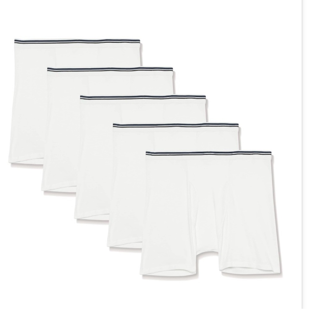 5 Pr Men's White Boxer Briefs